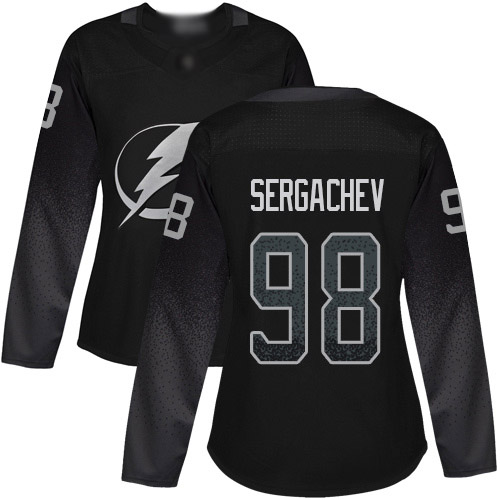 Adidas Tampa Bay Lightning #98 Mikhail Sergachev Black Alternate Authentic Women Stitched NHL Jersey
